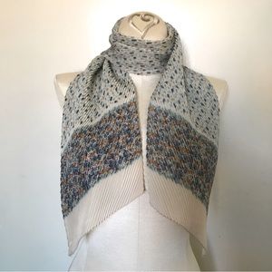 Made in Italy Cream Camel Brown Pastel Sky Blue Jasper Powder Blue Floral Scarf